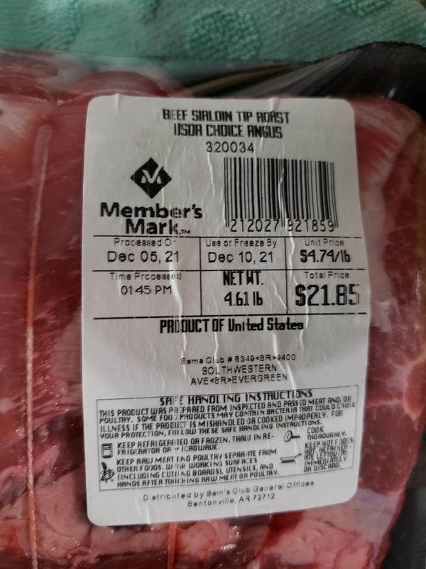 Member's Mark USDA Choice Angus Beef Sirloin Tip Roast (priced per pound) - Sam's  Club