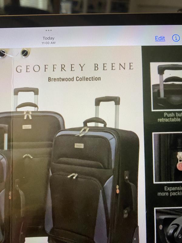 Geoffrey Beene Golden Gate Collection 3 Pc Luggage Set, Black w/ Gold Trim