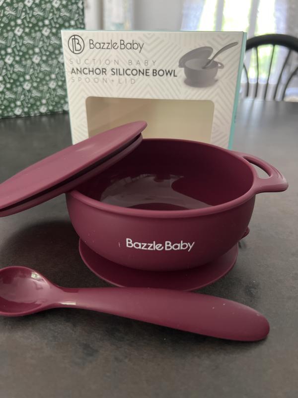 Bazzle Baby Anchor Silicone Bowl and Spoon Set - Blue
