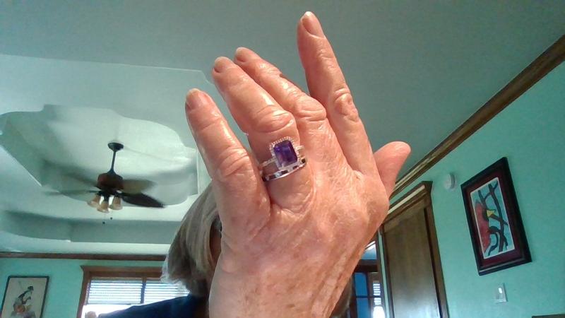 Amethyst and 0.14 CT. T.W. Diamond Ring in Sterling Silver Sam s Club