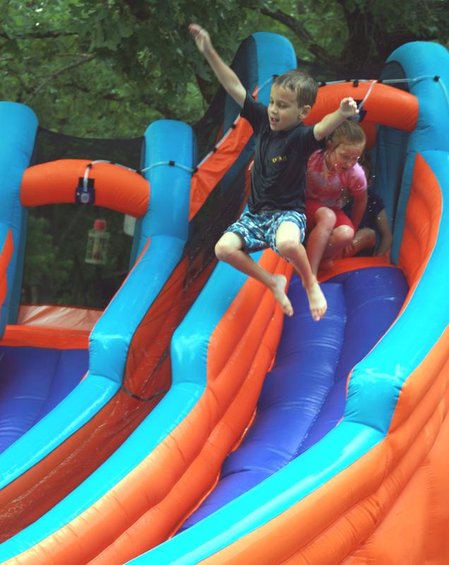 Dolphin 5-in-1 Inflatable Bounce House: Water Slide, Climbing Wall Splash Pool Water Cannon Basketball Rim With 480w Blower For Kids Parties 5667