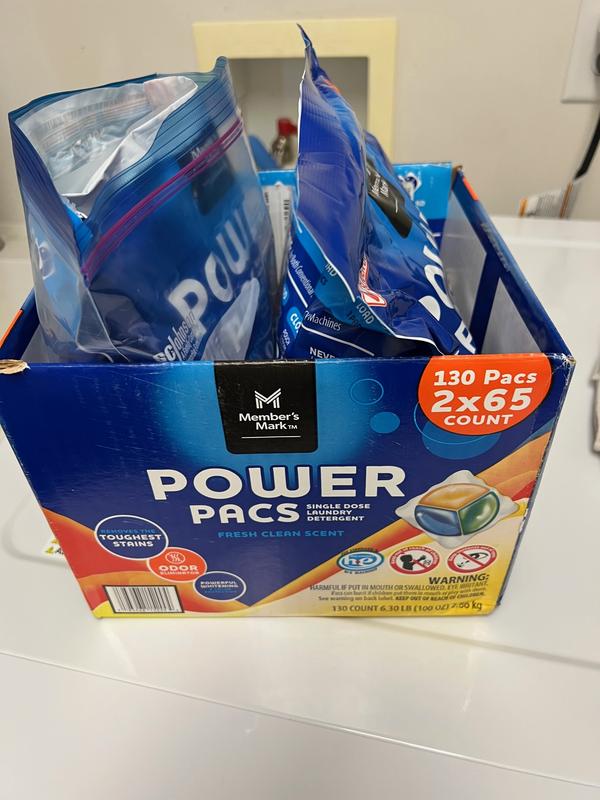 Member's Mark Laundry Detergent Power Pacs, Fresh Clean Scent (130