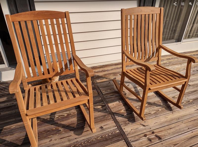 Member's mark 2024 teak porch rocker