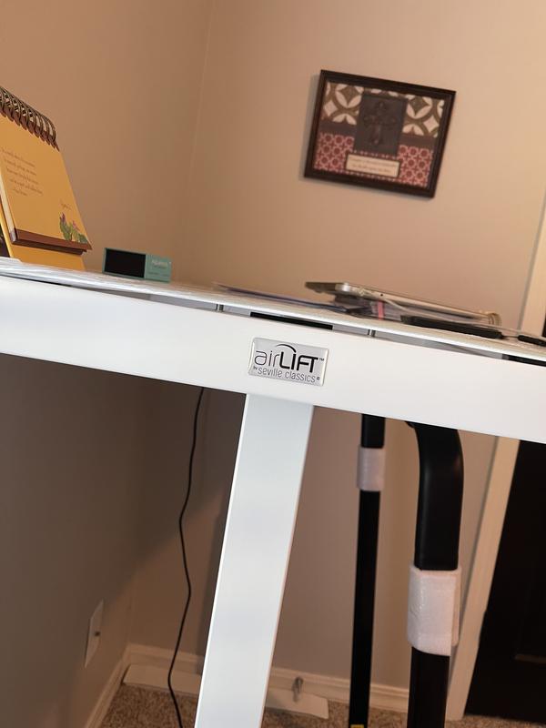 airLIFT® 48 Tempered Glass Top Electric Height Adjustable Desk, White –  Seville Classics