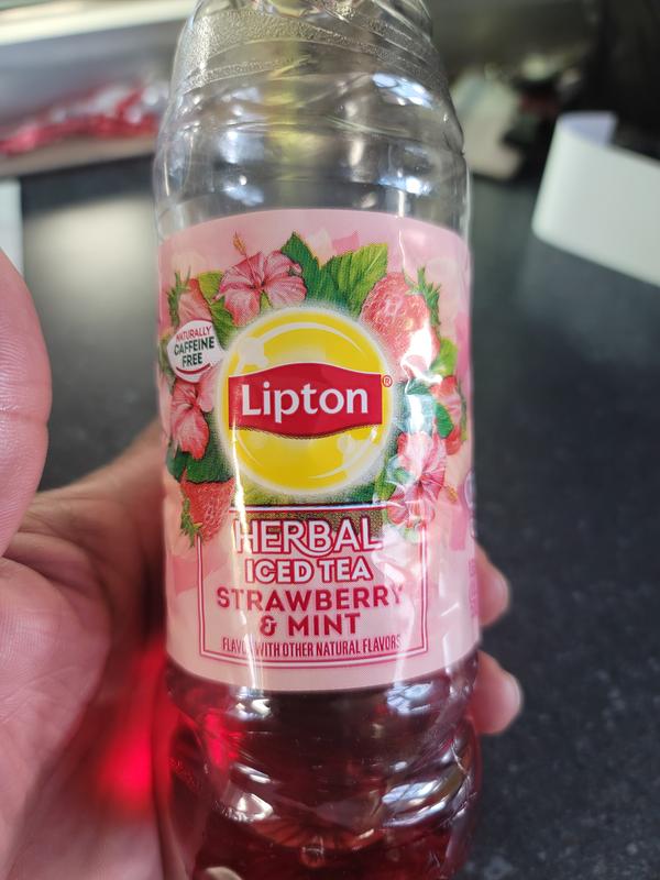 Lipton Herbal Iced Tea, Strawberry & Mint Green Tea, 16.9 oz, 12 Pack  Bottles 