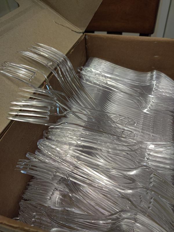 Member's Mark Clear Plastic Forks Heavyweight 300 Ct.