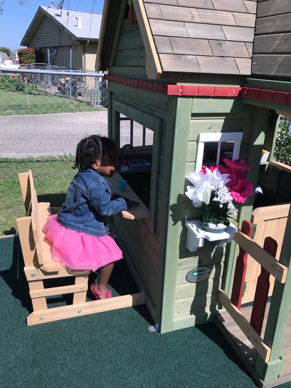 backyard discovery victorian inn all cedar outdoor wooden playhouse