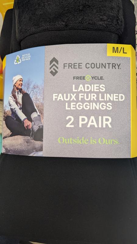 Free Country Ladies Faux Fur Lined Legging, 2 Pack