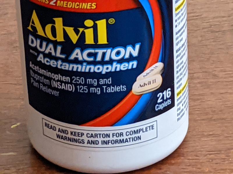 Advil Dual Action with Acetaminophen 250mg and Ibuprofen 125mg Coated Pain  Reliever Caplets (216 ct.) - Sam's Club