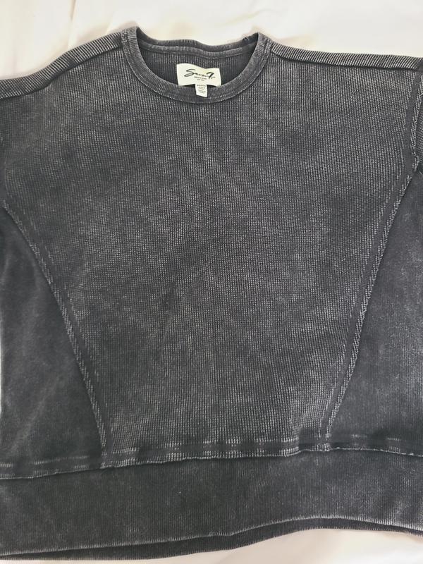 Seven7 Women's Long Sleeve Waffle Crewneck Top - Sam's Club