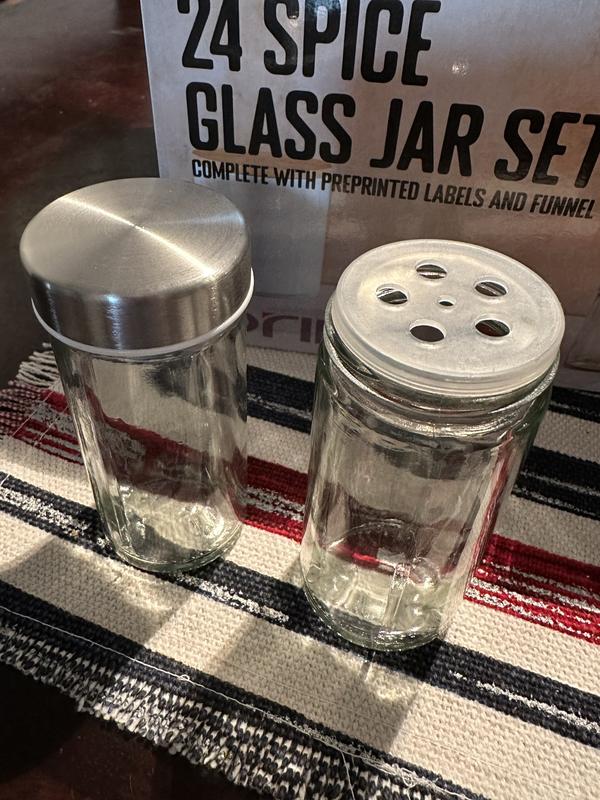 Orii Spice Storage Solution: 24 Glass Jars, Labels & Funnel