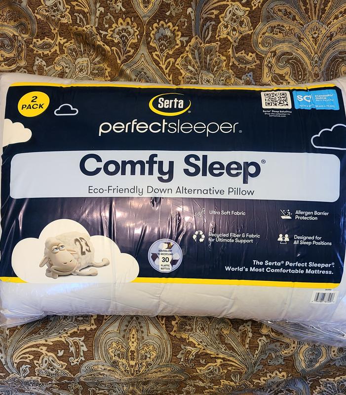 Serta Perfect Sleeper Comfy Sleep Eco-Friendly Bed Pillow, 2 Pack (Assorted  Sizes) - Sam's Club