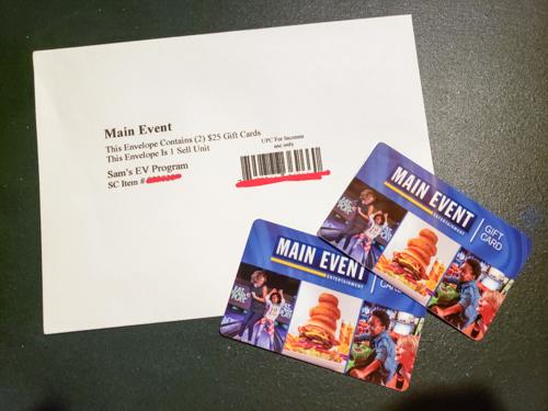 Main Event - Two $50 E-Gift Cards