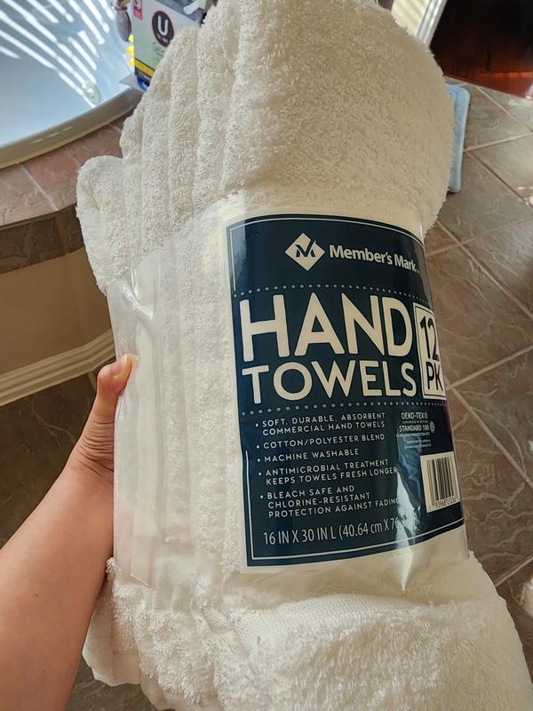 Member's Mark Commercial Hospitality Hand Towels White Set of 12