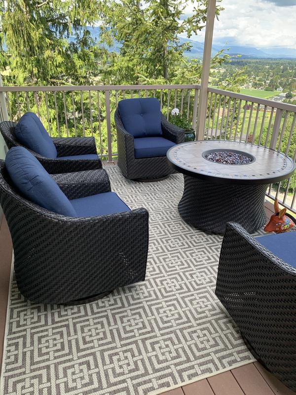 Fire Set With Sunbrella Fabric, Sams Club Patio Furniture With Fire Pit