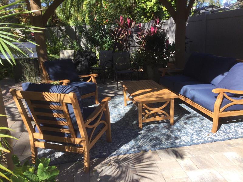 Member's Mark Newport Teak Sofa Set with Sunbrella Fabric