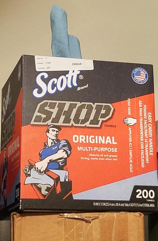 Blue Pop-Up Box Shop Towels (200/Box)