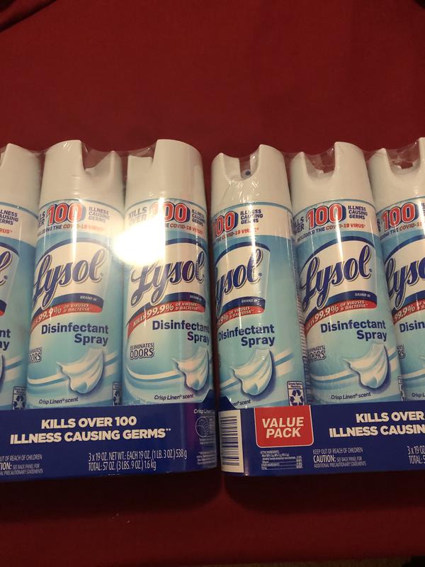 Lysol Disinfectant Spray, Crisp Linen Scent (19 oz., 3 pk.) - Sam's Club