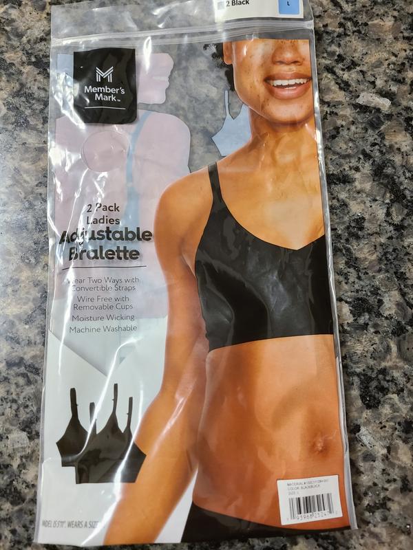 Member's Mark Ladies 2 Pack Bonded Adjustable Bralette - Sam's Club