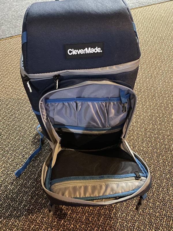 CleverMade Cardiff 24-Can Backpack Cooler, Navy/Neptune Blue