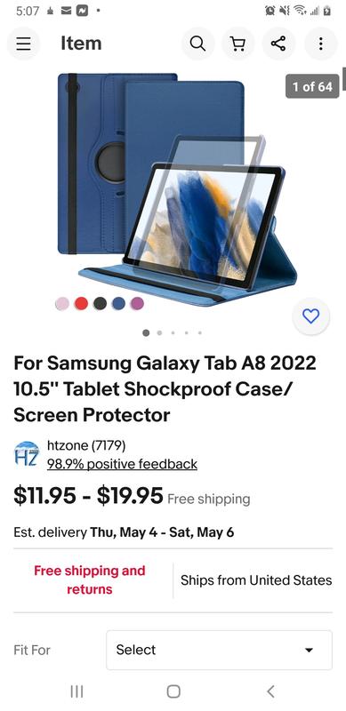 SAMSUNG Galaxy Tab A8 10.5” 64GB Android Tablet, LCD Screen, Kids Content,  Smart Switch, Expandable Memory, Long Lasting Battery, Fast Charging, US