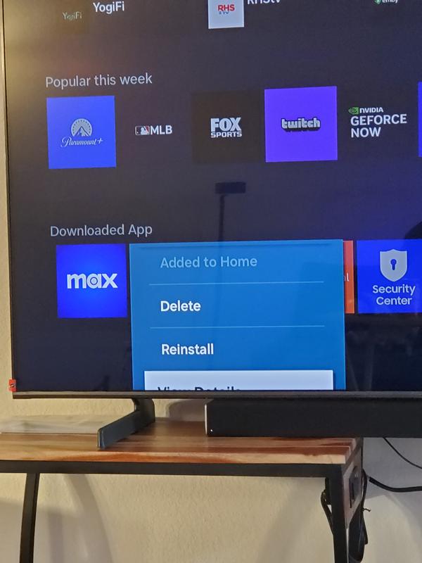 Downloaded apps menu screen cut off