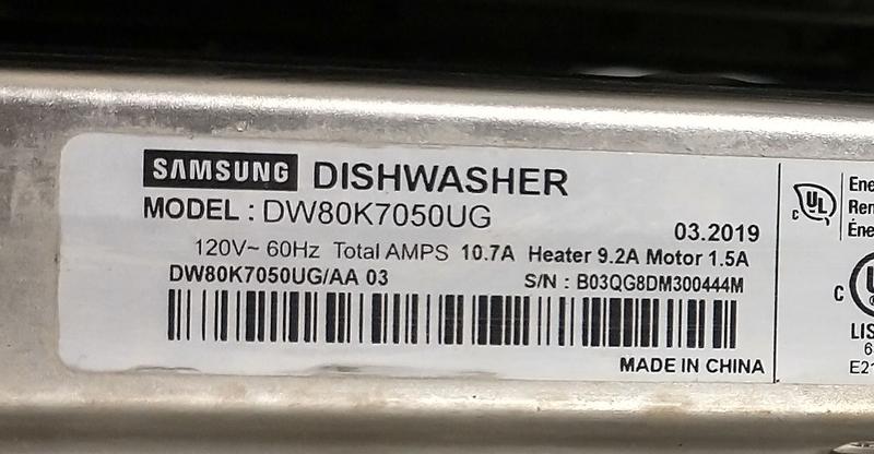 Dishwasher Installation Mount Bracket Compatible With Samsung Model Numbers  DW80K7050UG, DW80K7050UG/AA, DW80K7050US 