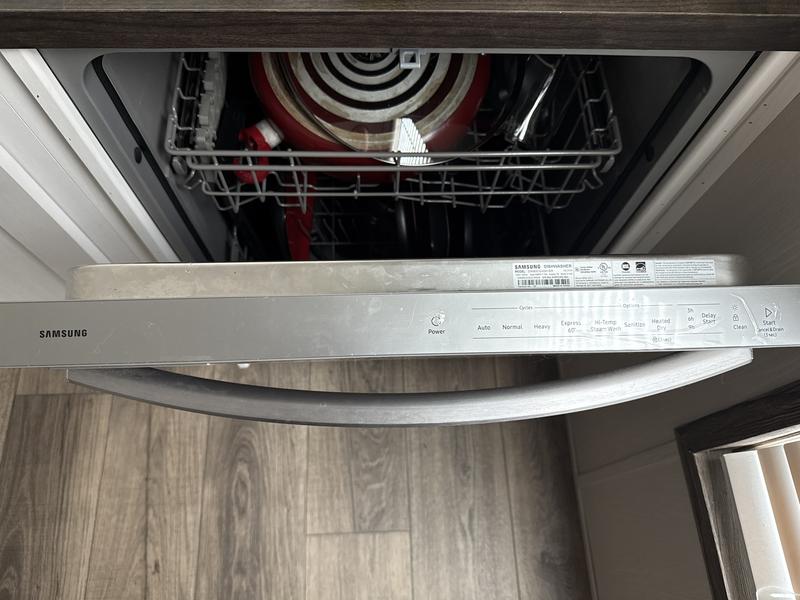 Fingerprint Resistant 53 dBA Dishwasher with Height-Adjustable