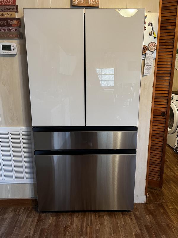 Bespoke 4-Door French Door Refrigerator Panel in Charcoal Glass