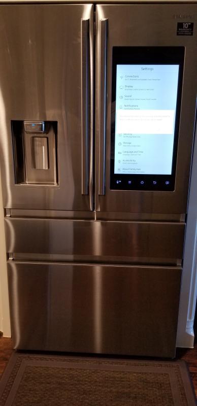 Samsung Family Hub 27.9 Cu. Ft. 4-Door Flex Smart French Door Refrigerator  Black stainless steel RF28K9580SG - Best Buy