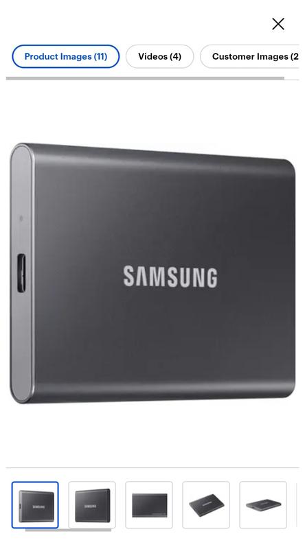 Portable SSD T7 1 TB USB 3.2 Gen 2 (Gray)