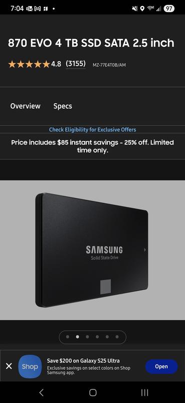 870 EVO SATA 2.5 inch 2TB SSD | Samsung US