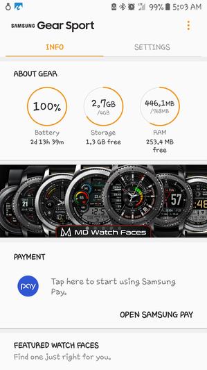 Samsung gear sport on sale mp3