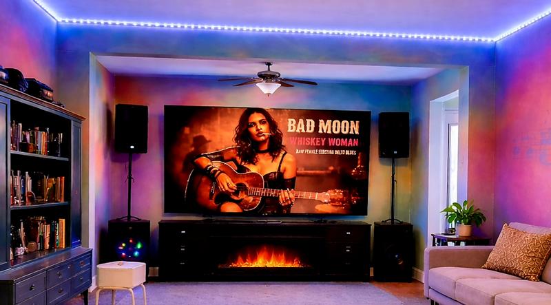 My own little lounge perfect for karaoke at home