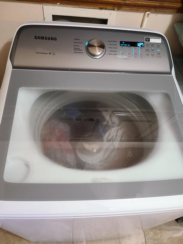 Samsung WA49B5205WLP4 4.9 CuFt Top Load Washer with 7.4 CuFt Front