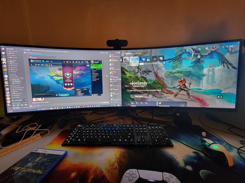 Click - Monitor Curvo Gaming Samsung Super Ultra Wide 32:9 3840X1080!! Con  tecnología QLED, 144Hz, HDR, AMD freesync. Q12,999