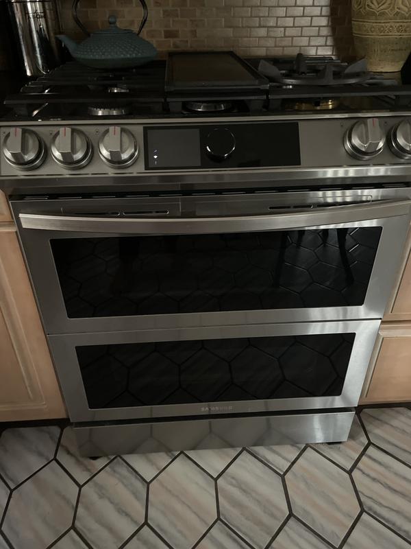 NX60T8751SS Samsung 30 Flex Duo Front Control Wifi Enabled Slide-In Gas  Range with Air Fry