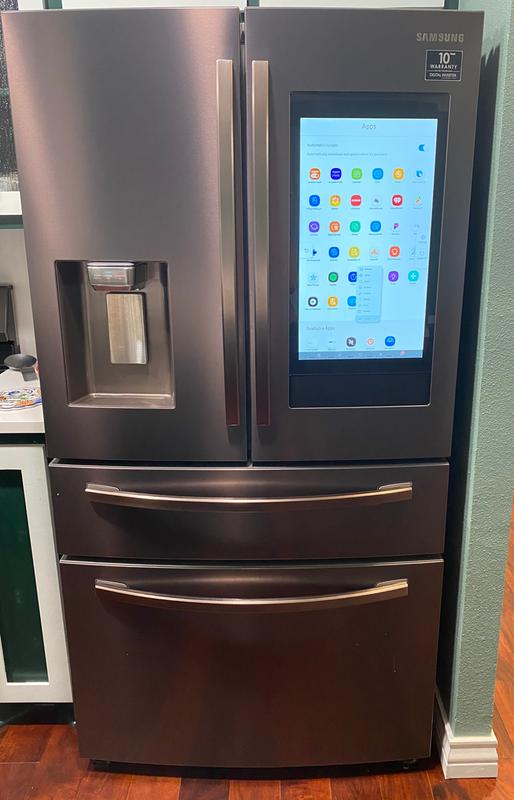 Samsung Family Hub 22 Cu Ft 4 Door Counter Depth French Door Refrigerator With Ice Maker Fingerprint Resistant Stainless Steel Energy Star At Lowes Com