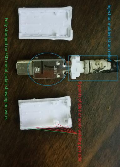 Self opened Micro USB b housing on cord provided with EP-TA20 Charger