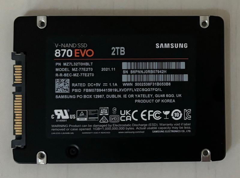 Samsung 870 EVO 1TB SATA 2.5インチ SSD SAMSUNG 870 EVO Series 2.5
