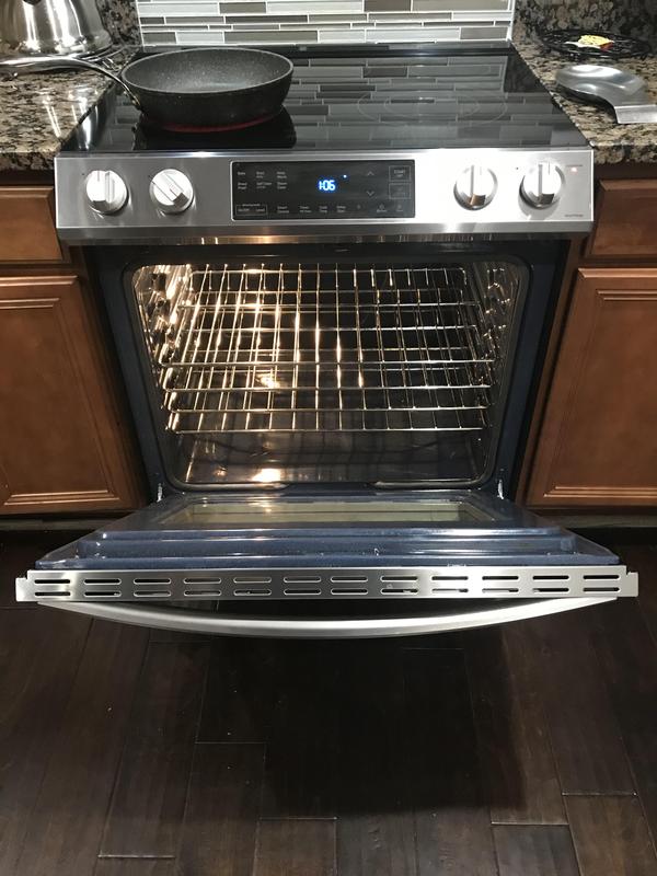 Samsung 6.3 Cu. ft. Slide-in Electric Range, Stainless Steel - NE63T8111SS