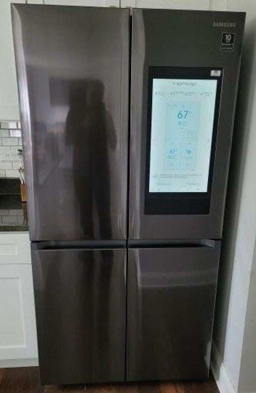 Samsung Mega Capacity 30.5-cu ft Smart French Door Refrigerator with Dual  Ice Maker (Matte Black Stainless) ENERGY STAR