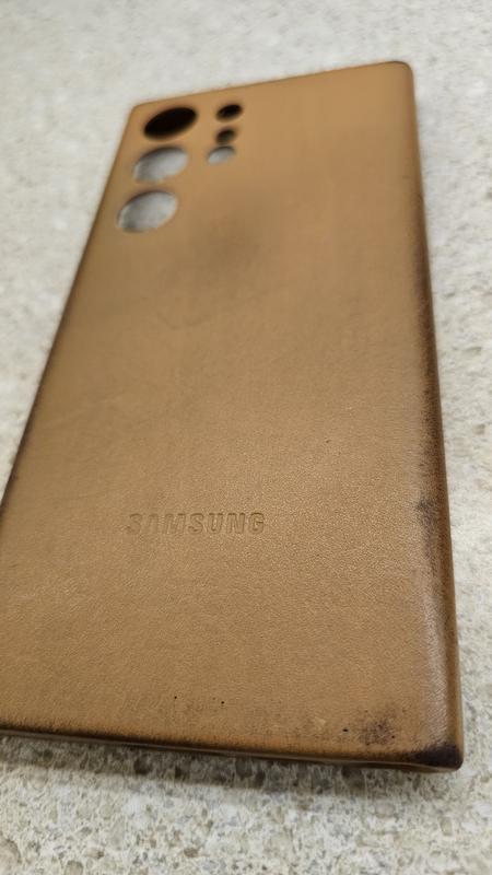 Coque Originale Samsung Galaxy S23 Plus en Cuir Véritable, Leather Cover  Series - Camel