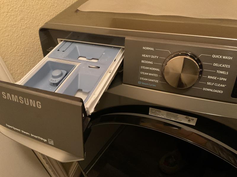 Samsung Stacked Laundry Pair with WF45B6300AP 27-inch Smart Front