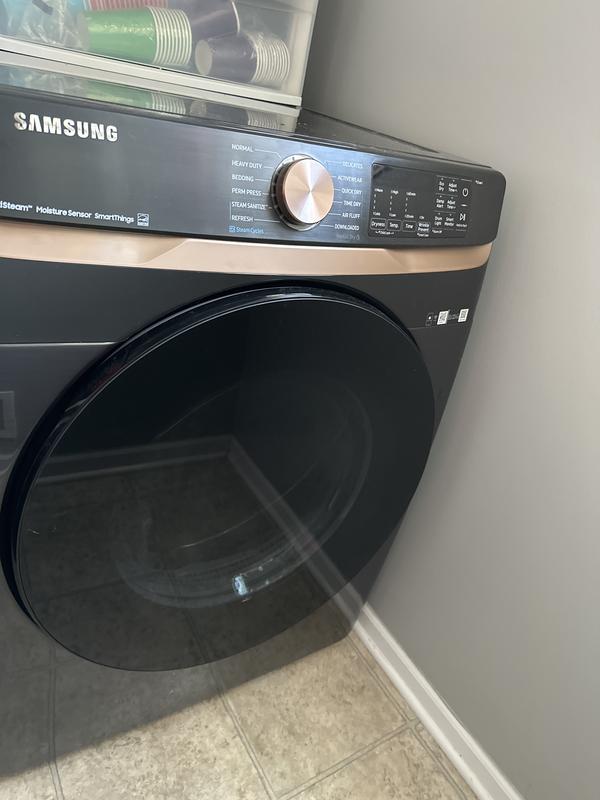 DVG50A8600V Samsung 7.5 cu. ft. Smart Dial Gas Dryer with Super Speed Dry  in Brushed Black BRUSHED BLACK - Hahn Appliance Warehouse
