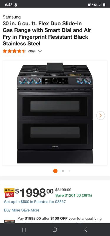 Reviews for Samsung 30 in. 6.3 cu. ft. Flex Duo Slide-in Dual Fuel Range  with Air Fry in Fingerprint Resistant Stainless Steel