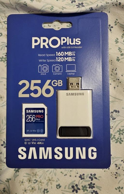 PRO Plus + Reader Full Size SDXC Card 256GB Memory & Storage - MB