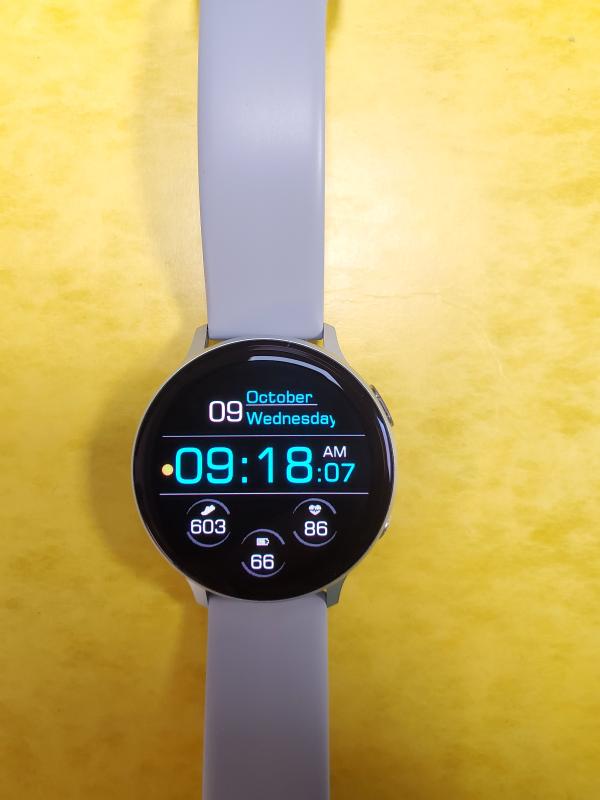  Samsung Galaxy Watch Active2 (Silicon Strap + Aluminum Bezel)  Bluetooth - International (Cloud Silver, R820-44mm) : Electronics