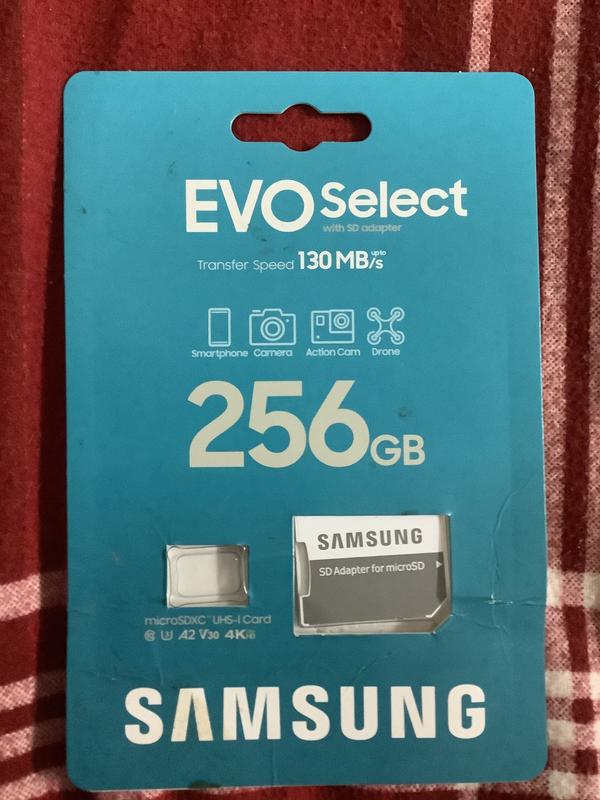 SAMSUNG EVO Select Micro SD-Memory-Card + Adapter, 256GB microSDXC 130MB/s  Full HD & 4K UHD, UHS-I, U3, A2, V30, Expanded Storage for Android