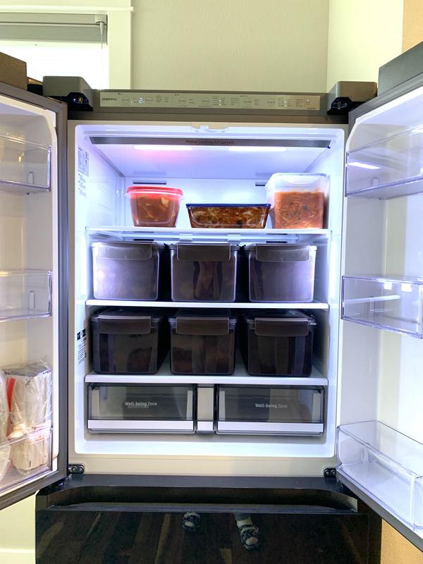 17.3 cu. ft. Smart Kimchi & Specialty 4-Door French Door Refrigerator in  White-Navy Glass